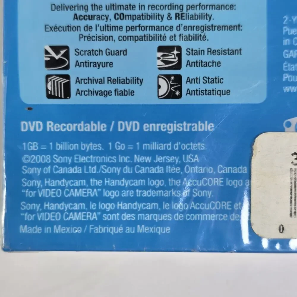 Sony Handycam DVD-R 30 Min 1.4GB Recordable Disc 3 PACK New Sealed